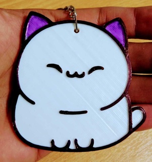relieve gato kawaii llavero llalavero 6 llave llaves Arte amor animal mascota 3d print model - Mito3D