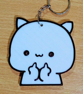gravado gato Kawaii chaveiro llalavero 7 chave chaves arte amor animal mascote lindo 3d print model - Mito3D