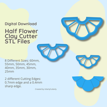 embossed flower cutter - stl digital file download- 8 sizes 2 versions 3d print model - Mito3D