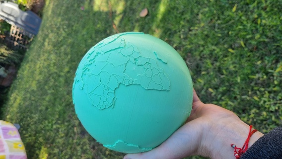 embossed globe planet world terrestrial relief america europe africa earth land 3d print model - Mito3D