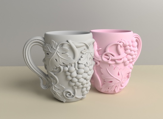 gravado uvas folhas copo arte 3dprinting cnc design relevo personalizado 3dprintedcup carrinho compras natureza inspirada faça trabalhos manuais decoração casa 3ddesign comunidade criadora 3dart criativo 3d print model - Mito3D