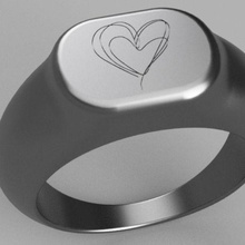 embossed heart ring jewelry jewel gift circle seal symbol valentine's day love 3d print model - Mito3D