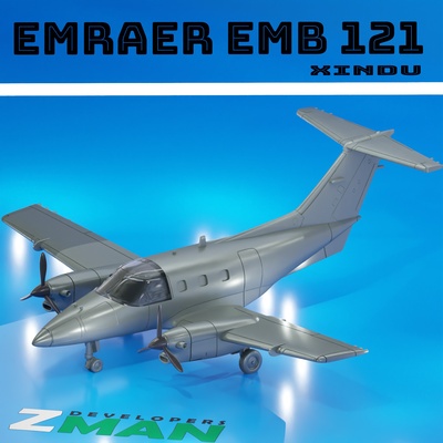 embraer emb 121 maldiciendo v1 2 in 1 juego emraer emb121 brasileño hélice 200 sla fdm zmanora 72 32 144 100 3d print model - Mito3D
