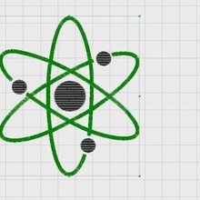 nükleer nakış tasarımı çeşitli modeli dingfabrik tasarım atom 3d print model - Mito3D