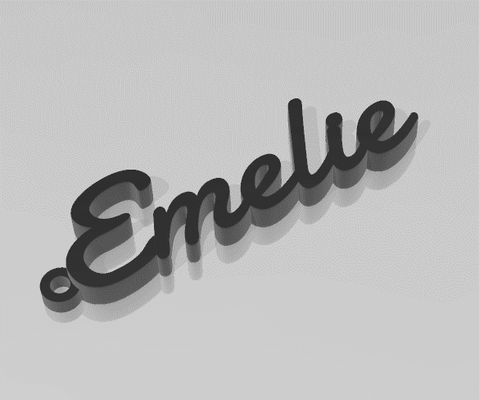 emelie jewelry first woman female daughter decoration art home day bricoloup 3d key ring 3d print model - Mito3D