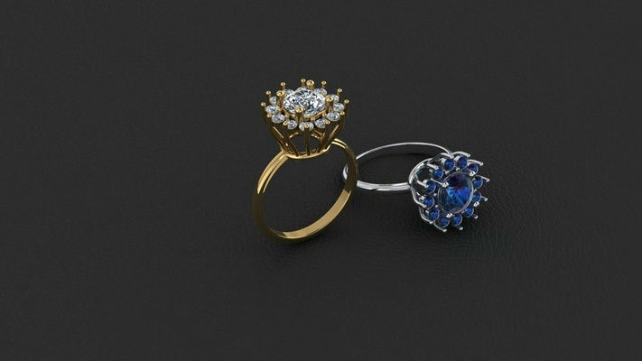 emerald ring 3dmodel diamond 18kgold jewelry method gift digitalfile printable art 3d print model - Mito3D