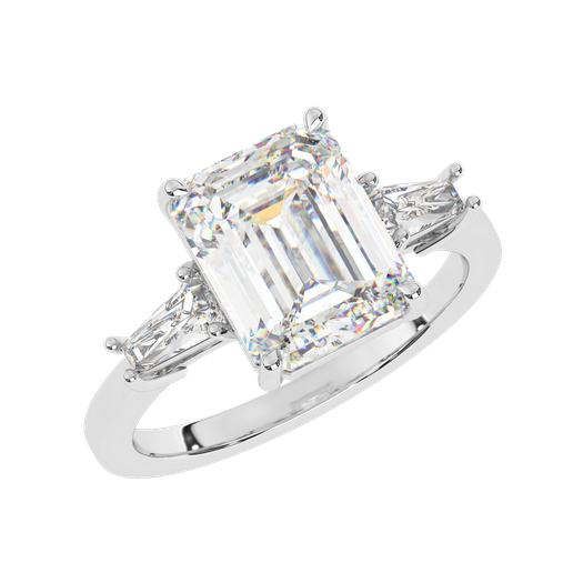 emerald ring jewelry emerald diamond color stone stl 3D print model - Mito3D