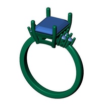 emerald ring jewelry jewelery cad stl ring emerald 3d print model - Mito3D
