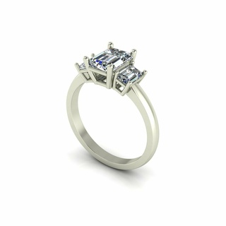 emerald three stone wedding ring r1 bracelet solitaire jewelry diamond jewels sapphire gold earring bangle characte r art solitary 3d print model - Mito3D