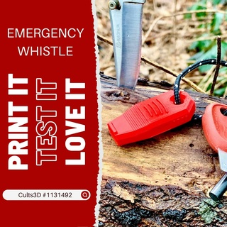 emergency whistle - loud strong & compact 1265 db hike security survival lifeguard signal noise keychain camping safety v29 3d print model - Mito3D