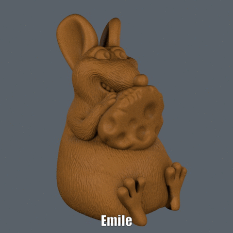 emile ratatouille easy print no support art cartoon luifer jannie figure model mouse sculpture supportless 3D print model - Mito3D