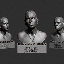 eminem busto art persone sls sla negro lcd hip-hop fdm dlp artista 3dprintable 3dmodel 3d print model - Mito3D