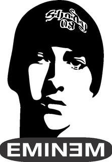Eminem art portrait table 2d vecteur rap artistes emi silhouette 3d print model - Mito3D