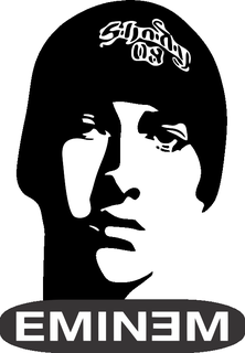 eminem Art art portrait table 2d vector rap artists emi silhouette 3d print model - Mito3D