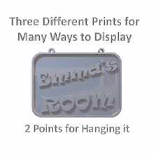 emma's room sign - includes desk stand wall hanging points door mounting filled crafting resin emma plaque plack mount 3d print model - Mito3D