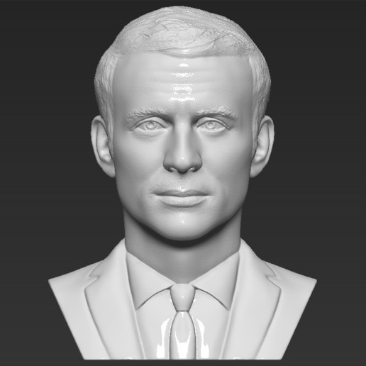 emmanuel macron bust 3d printing ready stl obj formats art obama election biden putin boris johnson merkel celebrity politician politics donald trump sarkozy france president 3D print model - Mito3D