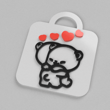 emoji-Bär Schlüsselanhänger Kunst emoji tragen Liebe 3d print model - Mito3D