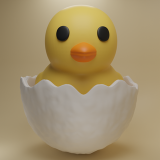 emoji chick egg bird cute resin keychain art animal 3d print model - Mito3D