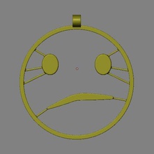 emoji confused face jewelry pendant septic unsupported smiley 3d print model - Mito3D