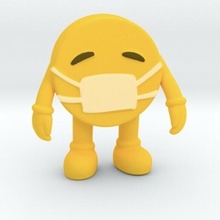 emoji cara mascarar personagem coronavírus 3d print model - Mito3D