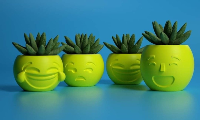 emoji lol pflanze topf zuhause haus niedlich blumentopf of emojis mignon d'emojis mod le töpfe blumentöpfe blume eingetopft hübsch de fleurs 3d print model - Mito3D