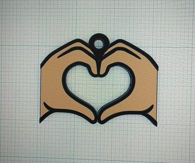 emoji cœur main porte clés mains l'amour WhatsApp 3d print model - Mito3D