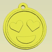 emoji heart valentines love keychain 3d print model - Mito3D