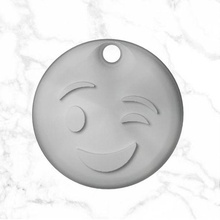 emoji chaveiro joalheria decorar moda legais fofa circular cara emoção 3d print model - Mito3D