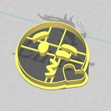 emoji kiss cookie fondant cutter embosser 3d print model - Mito3D