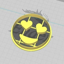 emoji love cookie fondant cutter embosser in 3d print model - Mito3D