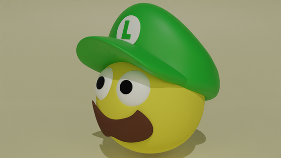 emoji Luigi rétro enfant 3d print model - Mito3D