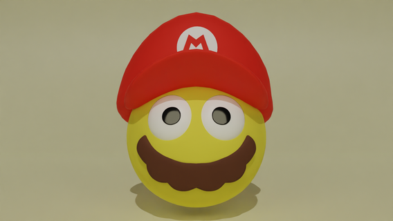 emoji mario 3d print model - Mito3D