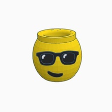 emoji compagno bicchieri sorridente viso occhiali sole moda lenti contatto eccetera 3d print model - Mito3D
