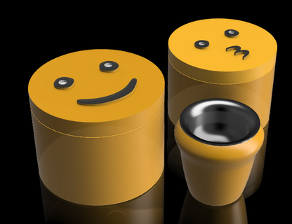 emoji mate conjunto compañero contento Beso 3d print model - Mito3D