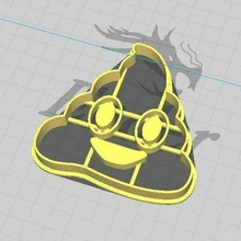 emoji caca biscuit fondant coupeur embosseur 3d print model - Mito3D
