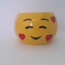 emoji gülümseyen kalpler vazo dekorasyon süs 3d print model - Mito3D