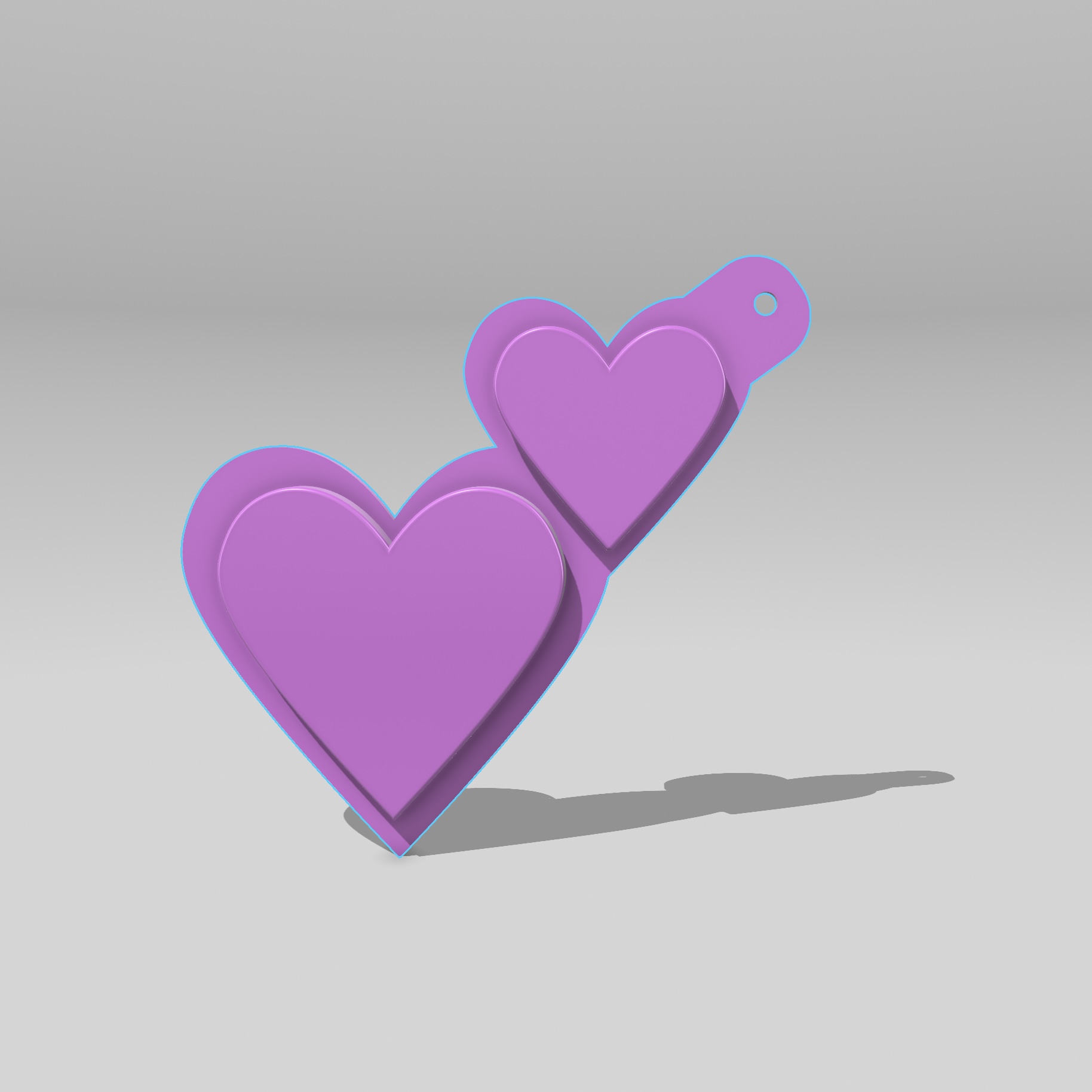 emoji cœurs porte clés pendentif cœur 3D print model - Mito3D