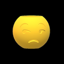 emoji vase ennuyé plante visage téléphone 3d print model - Mito3D
