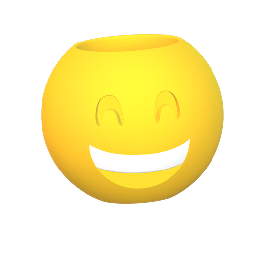 emoji vase - smile plant face phone 3D print model - Mito3D