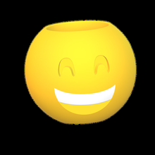 emoji vazo gülümsemek bitki telefon 3d print model - Mito3D