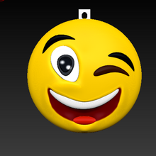 emoji vesion 2 art emoji keychain emoji keychain 3d print model - Mito3D