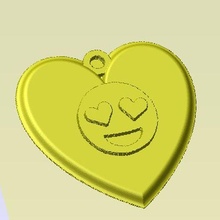 emojiheart2 Schmuck Emoji Herz Valentinstag Schlüsselbund 3d print model - Mito3D