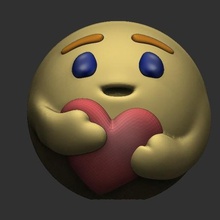 emoticon cuidado art emoticono mente facebook anillo de claves corazón amor niza 3d print model - Mito3D