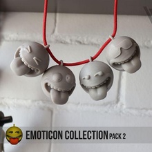 emoticon collection pack 2 jewelry emoji emotion toy art print 3d print model - Mito3D