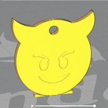 emoticon diabo chave anel gadget 3d print model - Mito3D