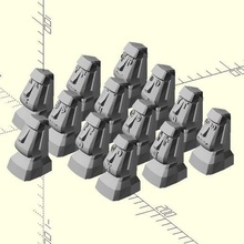Emoticon Moai Kunst Mathematik openscad Customzier Spielzeug 3d print model - Mito3D