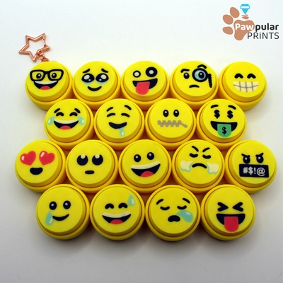 emotional clickers advanced pack 1 - fidget keychain private emotions emotes faces clicker emoji 3d print model - Mito3D