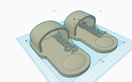 emotional Beschädigung Slipper Schuh Schuhe asiatisch 3d print model - Mito3D