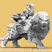 Empereur Lion garde présupporté 3d print model - Mito3D