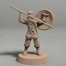 imperio jagran soldado lanza pose 1 miniatura stl expediente juego guerra mesa sagas espada guerrero 28mm fantasía 3d print model - Mito3D